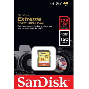 SanDisk 128GB Extreme UHS-I SDXC SDSDXV5-128G TfBXN COpbP[Wi