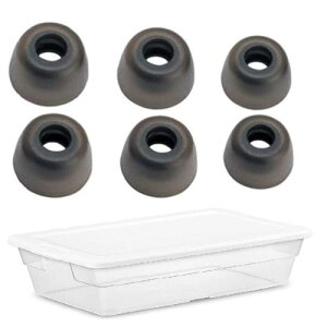 A-Focus �C���[�s�[�X �C���[�`�b�v Jabra Elite 65t �C Jabra Elite Active 65t �C Galaxy Buds ���C���z���p �V���R�����`�b�v S/M/L 3�T�C�Y 3�y�A Fit In Case Glay