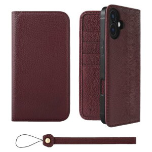 HANATORA iPhone16Plus �P�[�X �蒠�^ �{�v �X�}�z�P�[�X �X�}�z �X�^���h �X�g���b�v �t�� �V�������N�J�[�t���U�[ �M�t�g �x���g�Ȃ� �}�O�l�b�g�Ȃ� ���C�� H0XA-16Plus-Wine