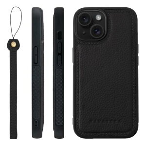 HANATORA iPhone15 �P�[�X �{�v �ϏՌ� �o���p�[�^ �X�}�z�P�[�X �X�}�z �X�g���b�v �t�� �V�������N���U�[ �M�t�g �u���b�N SPGGZ-15-Black
