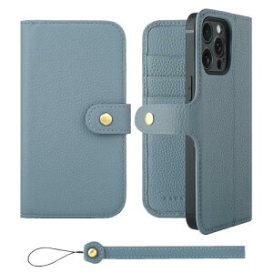 HANATORA iPhone15ProMax �P�[�X �蒠�^ �{�v �X�}�z�P�[�X �X�}�z �X�^���h �X�g���b�v �t�� �V�������N�J�[�t���U�[ �M�t�g �x���g���� �}�O�l�b�g�Ȃ� �u���[�O���[ H0XB-15ProMax-BlueGray