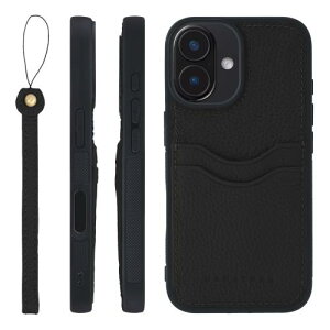 HANATORA iPhone16 �P�[�X �{�v �ϏՌ� �o���p�[�^ �X�}�z�P�[�X �X�}�z �X�g���b�v �t�� �V�������N���U�[ �M�t�g �u���b�N CPGGZ-16-Black