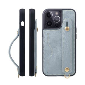 HANATORA iPhone15Pro �P�[�X �{�v �ϏՌ� �w�ʃx���g �J�[�h�|�P�b�g �X�}�z�P�[�X �X�}�z �X�^���h�@�\ �l�b�N �X�g���b�v �t�� �G���{�X���U�[ �M�t�g �}�O�l�b�g�Ȃ� �u���[ ���� NCGH-15Pro-Bluelin