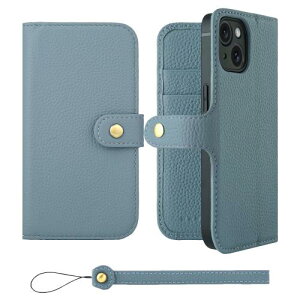 HANATORA iPhone15 �P�[�X �蒠�^ �{�v �X�}�z�P�[�X �X�}�z �X�^���h �X�g���b�v �t�� �V�������N�J�[�t���U�[ �M�t�g �x���g���� �}�O�l�b�g�Ȃ� �u���[�O���[ H0XB-15-BlueGray