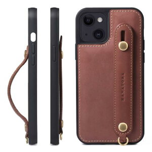 HANATORA iPhone15 �P�[�X �{�v �ϏՌ� �w�ʃx���g �X�g���b�v�����O �X�}�z�P�[�X �X�}�z �X�^���h�@�\ �R�[�h�z���_�[ �K���X�t�B���� �t�� �I�C���h���U�[ �M�t�g �`���R GH-15-Choco-m