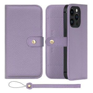 HANATORA iPhone15Pro �P�[�X �蒠�^ �{�v �X�}�z�P�[�X �X�}�z �X�^���h �X�g���b�v �t�� �V�������N�J�[�t���U�[ �M�t�g �x���g���� �}�O�l�b�g�Ȃ� �p�[�v�� H1SPB-15Pro-Purple