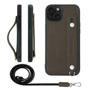 HANATORA iPhone15 �P�[�X �{�v �ϏՌ� �w�ʃx���g �X�g���b�v�����O �X�}�z�P�[�X �X�}�z �X�^���h�@�\ �l�b�N�X�g���b�v �t�� �J�[�h�|�P�b�g �V�������N���U�[ �M�t�g �g�[�v CGHGZ-15-Taupe