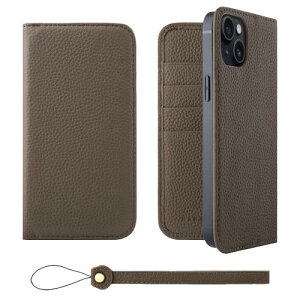HANATORA iPhone15Plus �P�[�X �蒠�^ �{�v �X�}�z�P�[�X �X�}�z �X�^���h �X�g���b�v �t�� �V�������N�J�[�t���U�[ �M�t�g �x���g�Ȃ� �}�O�l�b�g�Ȃ� �g�[�v H0XA-15Plus-Taupe