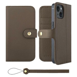 HANATORA iPhone15 �P�[�X �蒠�^ �{�v �X�}�z�P�[�X �X�}�z �X�^���h �X�g���b�v �t�� �V�������N�J�[�t���U�[ �M�t�g �x���g���� �}�O�l�b�g�Ȃ� �g�[�v H0XB-15-Taupe