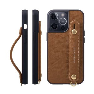 HANATORA iPhone15Pro �P�[�X �{�v �ϏՌ� �w�ʃx���g �X�}�z�P�[�X �X�}�z �X�^���h�@�\ �l�b�N �X�g���b�v �t�� �G���{�X���U�[ �M�t�g �}�O�l�b�g�Ȃ� �L�������� NGH-15Pro-Caramel