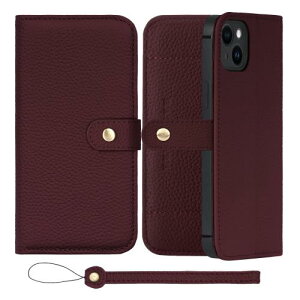 HANATORA iPhone15Plus �P�[�X �蒠�^ �{�v �X�}�z�P�[�X �X�}�z �X�^���h �X�g���b�v �t�� �V�������N�J�[�t���U�[ �M�t�g �x���g���� �}�O�l�b�g�Ȃ� ���C�� H1SPB-15Plus-Wine