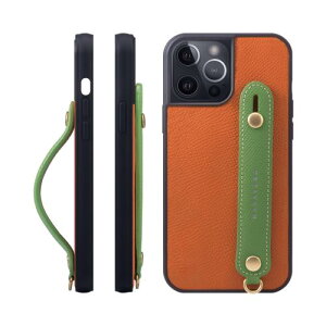 HANATORA iPhone15ProMax �P�[�X �{�v �ϏՌ� �w�ʃx���g �X�}�z�P�[�X �X�}�z �X�^���h�@�\ �l�b�N �X�g���b�v �t�� �G���{�X���U�[ �M�t�g �}�O�l�b�g�Ȃ� �I�����W+�O���[�� NGH-15ProMax-Orange-GN