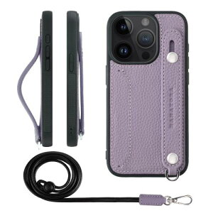 HANATORA iPhone15Pro �P�[�X �{�v �ϏՌ� �w�ʃx���g �X�g���b�v�����O �X�}�z�P�[�X �X�}�z �X�^���h�@�\ �l�b�N�X�g���b�v �t�� �J�[�h�|�P�b�g �V�������N���U�[ �M�t�g �p�[�v�� CGHGZ-15Pro-Purpl
