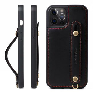HANATORA iPhone15ProMax �P�[�X �{�v �ϏՌ� �w�ʃx���g �X�g���b�v�����O �X�}�z�P�[�X �X�}�z �X�^���h�@�\ �R�[�h�z���_�[ �K���X�t�B���� �t�� �I�C���h���U�[ �M�t�g �u���b�N GH-15ProMax-Black-m