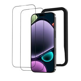NIMASO ガラスフィルム iPhone 16 pro 用 強化ガラス 黒縁あり 全面保護フィルム ガイド枠付き 指紋防止 高透過率 衝撃吸収 2枚セット アイフォン16 プロ（6.3インチ）対応 NSP24G1408