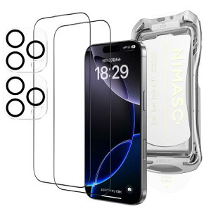 NIMASO KXtB (2) + JtB (2) iPhone 16 Pro Maxp KX S JیtB  ϏՌ wh~ 4Zbg KChgt ACtH16 v}bNXi6.9C`j