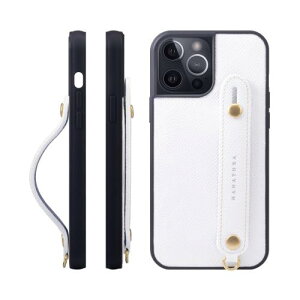 HANATORA iPhone15ProMax �P�[�X �{�v �ϏՌ� �w�ʃx���g �X�}�z�P�[�X �X�}�z �X�^���h�@�\ �l�b�N �X�g���b�v �t�� �G���{�X���U�[ �M�t�g �}�O�l�b�g�Ȃ� �z���C�g NGH-15ProMax-White