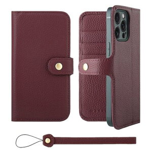 HANATORA iPhone15ProMax �P�[�X �蒠�^ �{�v �X�}�z�P�[�X �X�}�z �X�^���h �X�g���b�v �t�� �V�������N�J�[�t���U�[ �M�t�g �x���g���� �}�O�l�b�g�Ȃ� ���C�� H0XB-15ProMax-Wine