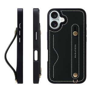 HANATORA iPhone16Plus �P�[�X �{�v �ϏՌ� �w�ʃx���g �J�[�h�|�P�b�g �X�}�z�P�[�X �X�}�z �X�^���h�@�\ �l�b�N �X�g���b�v �t�� �G���{�X���U�[ �M�t�g �}�O�l�b�g�Ȃ� �u���b�N NCGH-16Plus-Black
