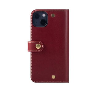 HANATORA iPhone13 ケース 手帳型 本革 スマホケース スマホ スタンド ストラップ 付き イタリアンレザー ギフト マグネットなし グリーン PN-13-DarkRed