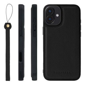 HANATORA iPhone16Plus �P�[�X �{�v �ϏՌ� �o���p�[�^ �X�}�z�P�[�X �X�}�z �X�g���b�v �t�� �V�������N���U�[ �M�t�g �u���b�N SPGGZ-16Plus-Black