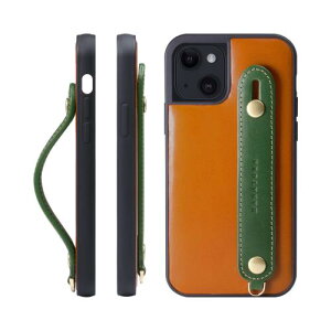 HANATORA iPhone15 �P�[�X �{�v �ϏՌ� �w�ʃx���g �X�g���b�v�����O �X�}�z�P�[�X �X�}�z �X�^���h�@�\ �l�b�N�X�g���b�v �t�� �C�^���A�����U�[ �M�t�g �}�O�l�b�g�Ȃ� �I�����W+�O���[�� TGH-15-