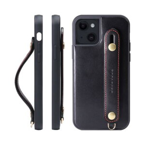 HANATORA iPhone15 �P�[�X �{�v �ϏՌ� �w�ʃx���g �X�g���b�v�����O �X�}�z�P�[�X �X�}�z �X�^���h�@�\ �l�b�N�X�g���b�v �t�� �C�^���A�����U�[ �M�t�g �}�O�l�b�g�Ȃ� �u���b�N TGH-15-Black