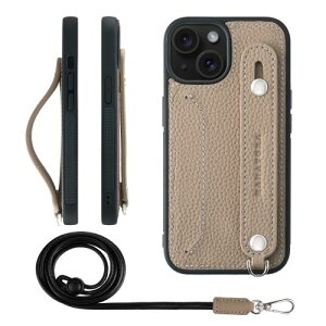HANATORA iPhone15 �P�[�X �{�v �ϏՌ� �w�ʃx���g �X�g���b�v�����O �X�}�z�P�[�X �X�}�z �X�^���h�@�\ �l�b�N�X�g���b�v �t�� �J�[�h�|�P�b�g �V�������N���U�[ �M�t�g �O���[�W�� CGHGZ-15-Grege