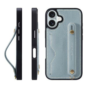 HANATORA iPhone16Plus �P�[�X �{�v �ϏՌ� �w�ʃx���g �J�[�h�|�P�b�g �X�}�z�P�[�X �X�}�z �X�^���h�@�\ �l�b�N �X�g���b�v �t�� �G���{�X���U�[ �M�t�g �}�O�l�b�g�Ȃ� �u���[ ���� NCGH-16Plus-Bluel