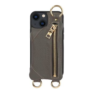 [HANATORA] iPhone 13mini �P�[�X �V�����_�[ �{�v �t�@�X�i�[ �X�}�z�V�����_�[ �J�o�[ �J�[�h ���[ ���K���� �O���[�W�� BPCJP-13mini-Grege