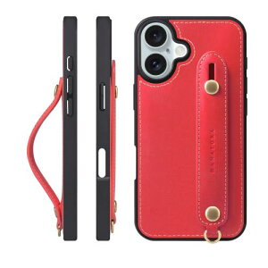 HANATORA iPhone16Plus �P�[�X �{�v �ϏՌ� �w�ʃx���g �X�g���b�v�����O �X�}�z�P�[�X �X�}�z �X�^���h�@�\ �R�[�h�z���_�[ �K���X�t�B���� �t�� �I�C���h���U�[ �M�t�g ���b�h GH-16Plus-Red-m
