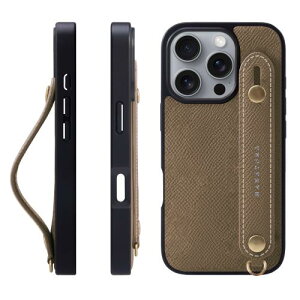 HANATORA iPhone16Pro �P�[�X �{�v �ϏՌ� �w�ʃx���g �X�}�z�P�[�X �X�}�z �X�^���h�@�\ �l�b�N �X�g���b�v �t�� �G���{�X���U�[ �M�t�g �}�O�l�b�g�Ȃ� �g�[�v NGH-16Pro-Taupe