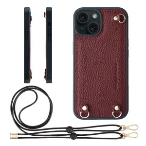 HANATORA iPhone15 �P�[�X MagSafe �Ή� �{�v �ϏՌ� �o���p�[�^ �X�}�z�P�[�X �X�}�z �L�[�����O�t�� �V�����_�[�X�g���b�v�t�� �V�������N���U�[ �M�t�g �}�O�Z�[�t�Ή� ���C�� D3GZ-15-Wine