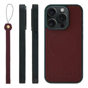 HANATORA iPhone15Pro �P�[�X ���͋��� MagSafe �Ή� �{�v �ϏՌ� �o���p�[�^ �X�}�z�P�[�X �X�}�z �X�g���b�v �t�� �V�������N���U�[ �M�t�g �}�O�Z�[�t�Ή� ���C�� UMSGZ-15Pro-Wine