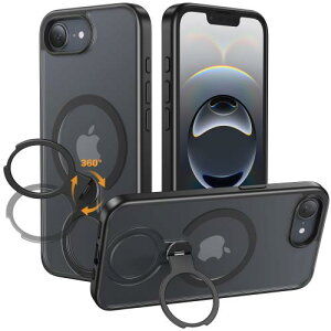 NIMASO iPhone 16e p P[XČRMILKi MagSafeANZT[Ή 360°]X^h c wh~ h~ ϏՌ phone 16e pP[X  CX[dΉ SE ACtH16ep P[X 6.1