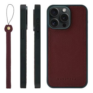 HANATORA iPhone15ProMax �P�[�X ���͋��� MagSafe �Ή� �{�v �ϏՌ� �o���p�[�^ �X�}�z�P�[�X �X�}�z �X�g���b�v �t�� �V�������N���U�[ �M�t�g �}�O�Z�[�t�Ή� ���C�� UMSGZ-15ProMax-Wine