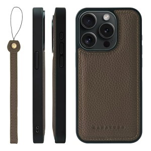 HANATORA iPhone15Pro �P�[�X MagSafe �Ή� �{�v �ϏՌ� �o���p�[�^ �X�}�z�P�[�X �X�}�z �X�g���b�v �t�� �V�������N���U�[ �M�t�g �}�O�Z�[�t�Ή� �g�[�v SMSGZ-15Pro-Taupe
