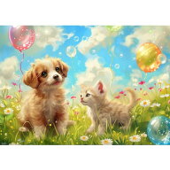 MISITU ジグソーパズル ラージピース 100ピース パズル 風景 絵画 猫 犬 ペット 動物 かわいい プレゼン…