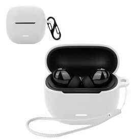 For Xiaomi Redmi buds 6 Lite ケース [HVUYAL] 紛失防止用のフックを搭載した 軽量 キズ防止 防塵 傷つきにくい 柔らかなシリカゲルのスポーツクールなデザイン 衝撃 吸収 スリム ソフト ケースカバー 落下防止保護(ホワイト)