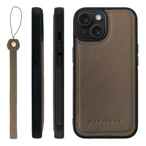 HANATORA iPhone15 �P�[�X �{�v �ϏՌ� �o���p�[�^ �X�}�z�P�[�X �X�}�z �X�g���b�v �t�� �V�������N���U�[ �M�t�g �g�[�v SPGGZ-15-Taupe