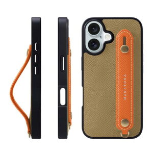 HANATORA iPhone16 �P�[�X �{�v �ϏՌ� �w�ʃx���g �X�}�z�P�[�X �X�}�z �X�^���h�@�\ �l�b�N �X�g���b�v �t�� �G���{�X���U�[ �M�t�g �}�O�l�b�g�Ȃ� �O���[�W��+�I�����W NGH-16-Grege-OG