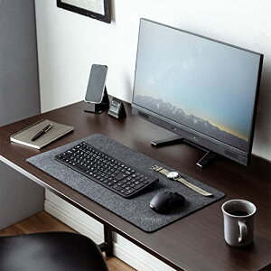 サンワダイレクト デスクマット フェルト 60×30cm 傷・スレ防止 マウスの操作音軽減 おしゃれ ブラック 200-MPD031BK