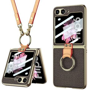 Galaxy Z Flip6 �P�[�X �X�g���b�v�t�� Samsung �M�����N�V�[z�t���b�v6 / SC-54E �p �J�o�[ �����O�t�� Uovon �X�}�z�P�[�X �y�� �t���ی�t�B�����t�� �J���������Y�ی� ���^ �S�ʕی� �l�C �d�C���b