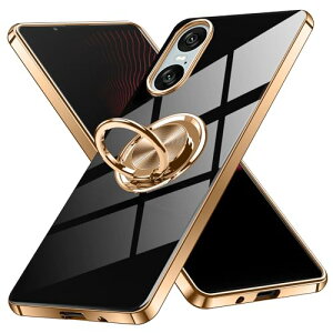 Xperia 10 VI SO-52E �P�[�X �����O�t�� Sony �G�N�X�y���A10vi / SOG14 / A402SO / XQ-ES44 �p �J�o�[ Uovon �X�}�z�P�[�X �X�^���h�@�\ ���� �ԍڃz���_�[ �Ή� �g�уJ�o�[ �y�� �X�g���b�v���t�� �������E