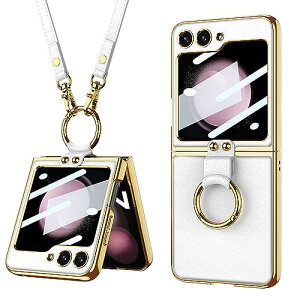 Galaxy Z Flip5 �P�[�X �X�g���b�v�t�� Samsung �M�����N�V�[Z Flip 5 / SC-54D / SCG23 �p �J�o�[ �����O�t�� Uovon �X�}�z�P�[�X �y�� �t���ی�t�B�����t�� �J���������Y�ی� ���^ �S�ʕی� �l�C �d�C���b