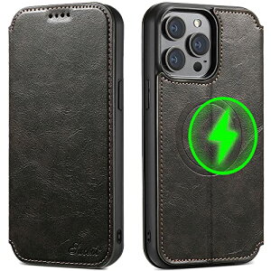 JCGOOD iPhone 13 Pro �P�[�X �蒠�^ MagSafe�Ή� ��phone13 Pro �P�[�X �}�O�Z�[�t ���C�����X�[�d�Ή� �J�[�h���[ �A�C�t�H��13 �v�� �J�o�[ �蒠 �X�^���h�@�\ ���z�^ �J�[�h���� �}�O�l�b�g�� �{�v ��