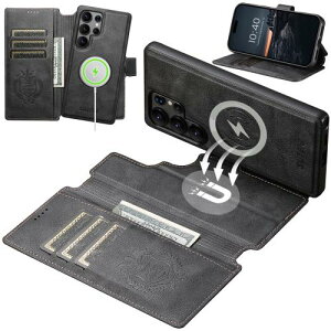 JCGOOD Samsung Galaxy S24 Ultra P[X蒠^ 2 in 1 O\MagSafeΉMNV[ S24 Ultra P[X蒠^J[h[}OZ[t CX[dΉTX S24 Eg Jo[ X^