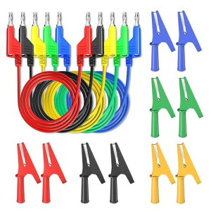 Cleqee 4mm �X�^�b�J�u���o�i�i�v���O �e�X�g���[�h�Z�b�g �≏���j���N���b�v�t�� 4mm�\�P�b�g�o�i�i�W���b�N �����j���N���b�v �d�C�e�X�g�p�̓��P�[�u�� �}���`���[�^�[�p 1000V 15A