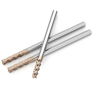 Cleqee スクエア エンドミル 刃径5mm × 刃長20mm × 全長100mm × 軸径5mm3個セット 4枚刃 TiAlNコート 超硬 スクエア エンドミル 加工用カッター 高精度 汎用精密加工