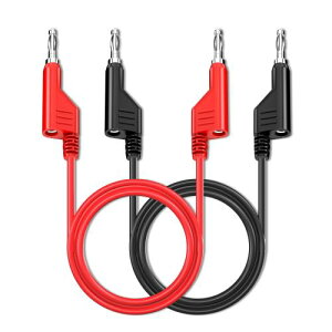 Cleqee 4mm�o�i�i�v���O-�o�i�i�v���O�e�X�g���[�h 1m �ԍ� 2�{�g �X�^�b�J�u���v���O���[�h �ςݏd�ˉ\ �≏�P�[�u�� ���C���[ �d�C�e�X�g�p �t���L�V�u�����P�[�u��